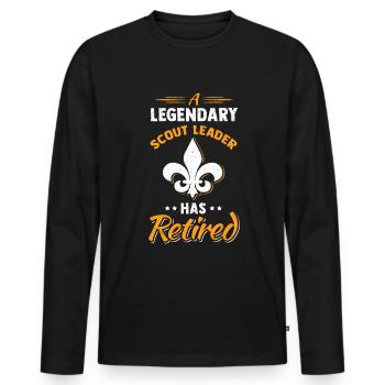 Pfadfinderführer Rente Wildnis Pfadfinder - Männer Premium Bio Langarmshirt - Schwarz - Vorne - Nico (187cm)