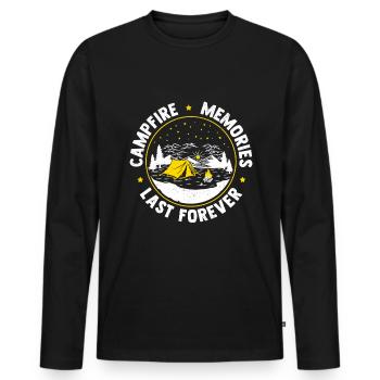 Campfire Camping Camping Outdoor Scouts - Men's Premium Organic Long Sleeve Shirt - black - Front - Nico (187cm)