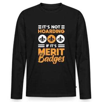 Scoutisme de l’insigne scout - T-shirt manches longues Premium bio Homme - noir - Devant - Nico (187cm)