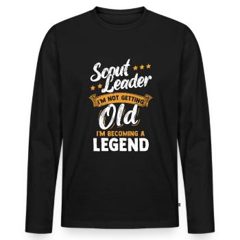 Pfadfinderführer Legende Pfadfinder in Rente - Männer Premium Bio Langarmshirt - Schwarz - Vorne - Nico (187cm)
