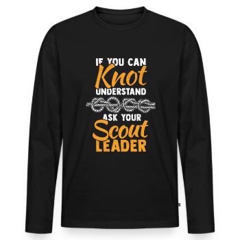 Scout Guide Rope Knots Adventure Camping - Men's Premium Organic Long Sleeve Shirt - black - Front - Nico (187cm)