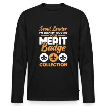 Scouting Scout Patch Scout Guide - Men's Premium Organic Long Sleeve Shirt - black - Front - Nico (187cm)