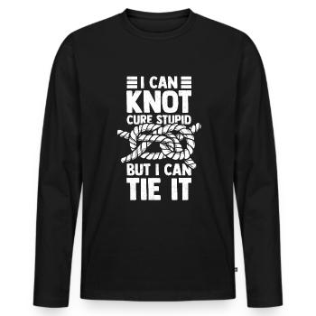Scouting Rope Knot Funny Boy Scout - Men's Premium Organic Long Sleeve Shirt - black - Front - Nico (187cm)