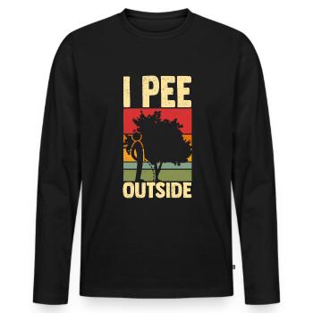 Camping Zelten I pee outside - Männer Premium Bio Langarmshirt - Schwarz - Vorne - Nico (187cm)