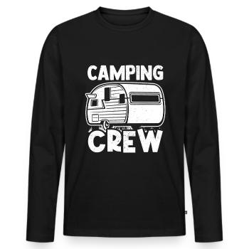 Camping Crew Wohnwagen Camper Lagerfeuer - Männer Premium Bio Langarmshirt - Schwarz - Vorne - Nico (187cm)