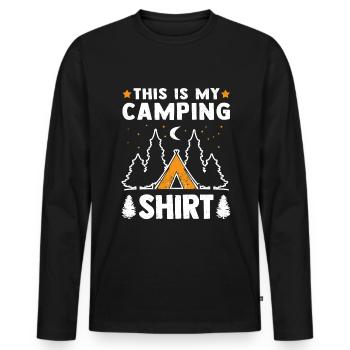 Camping Camper Zelten Campen - Männer Premium Bio Langarmshirt - Schwarz - Vorne - Nico (187cm)