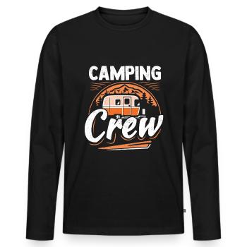 Camping, caravane, camping-car, camping, camping-car - T-shirt manches longues Premium bio Homme - noir - Devant - Nico (187cm)