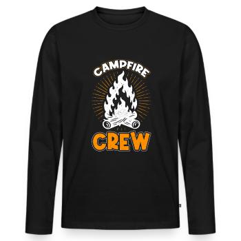 Lagerfeuer Camping Camper Outdoor - Männer Premium Bio Langarmshirt - Schwarz - Vorne - Nico (187cm)
