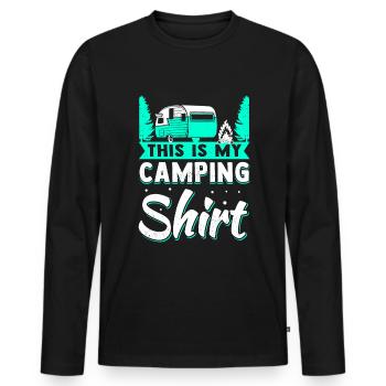 Camping Campen Wohnwagen Camper - Männer Premium Bio Langarmshirt - Schwarz - Vorne - Nico (187cm)