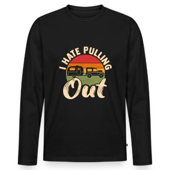 Camping Camper Caravan Motorhome - Men's Premium Organic Long Sleeve Shirt - black - Front - Nico (187cm)