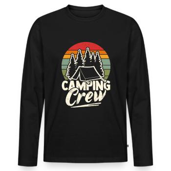 Camping Camper Camping Feu de camp - T-shirt manches longues Premium bio Homme - noir - Devant - Nico (187cm)