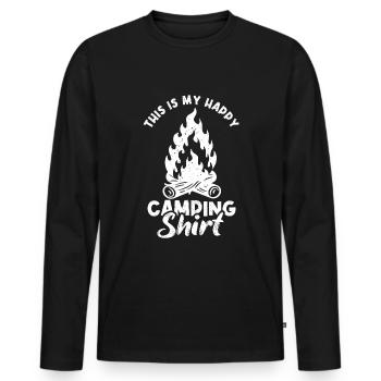 Camping Camper Campfire Camping Camping - Men's Premium Organic Long Sleeve Shirt - black - Front - Nico (187cm)