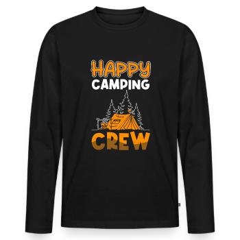 Camping Camper Camping Feu de camp - T-shirt manches longues Premium bio Homme - noir - Devant - Nico (187cm)