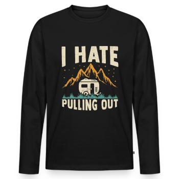 Camping Camper Camping Caravan Holiday - Men's Premium Organic Long Sleeve Shirt - black - Front - Nico (187cm)