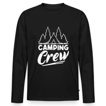 Camping Crew Zelten Camper Lagerfeuer - Männer Premium Bio Langarmshirt - Schwarz - Vorne - Nico (187cm)