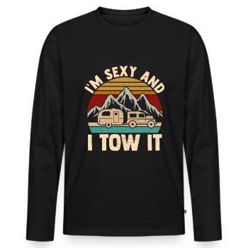Camping Camper Motorhome Camping - Men's Premium Organic Long Sleeve Shirt - black - Front - Nico (187cm)
