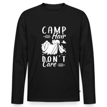 Camping Camp Hair Camper Tentes - T-shirt manches longues Premium bio Homme - noir - Devant - Nico (187cm)