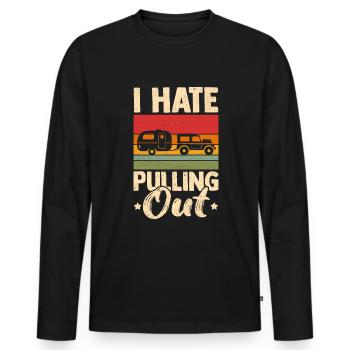 Camping with caravan Camper Camping - Men's Premium Organic Long Sleeve Shirt - black - Front - Nico (187cm)