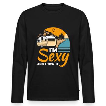 Camping Camper Wohnmobil Lustiges Campen - Männer Premium Bio Langarmshirt - Schwarz - Vorne - Nico (187cm)