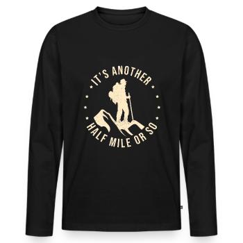 Hiking Hiking Mountaineering Mountaineering Hike - Men's Premium Organic Long Sleeve Shirt - black - Front - Nico (187cm)