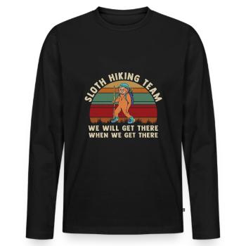 Randonnées Randonnées Randonnées Alpinistes - T-shirt manches longues Premium bio Homme - noir - Devant - Nico (187cm)
