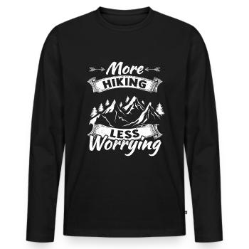Hiking Hiking Hiking Mountaineering Mountaineers - Men's Premium Organic Long Sleeve Shirt - black - Front - Nico (187cm)
