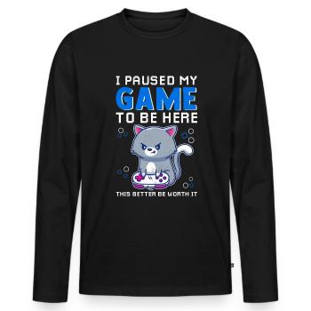 Jeu vidéo Gamer Gamer Nerd - T-shirt manches longues Premium bio Homme - noir - Devant - Nico (187cm)