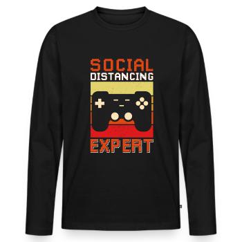 Gamer Zocker Gaming Videospiel Jeu vidéo - T-shirt manches longues Premium bio Homme - noir - Devant - Nico (187cm)