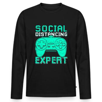 Zocker Gaming Gamer Videospiel Jeu vidéo - T-shirt manches longues Premium bio Homme - noir - Devant - Nico (187cm)