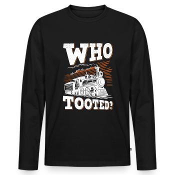 Model railroader, railroader, steam locomotive, railroad - Men's Premium Organic Long Sleeve Shirt - black - Front - Nico (187cm)
