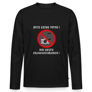 Lustige Sprüche über krank sein ärgern deinen Chef - Männer Premium Bio Langarmshirt - Schwarz - Vorne - Nico (187cm)