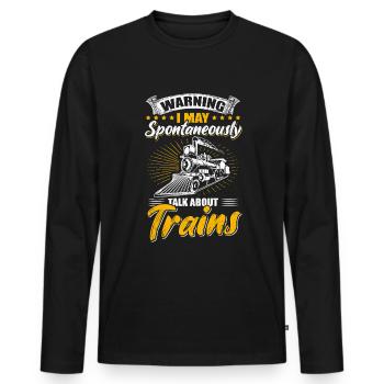 Railway, Model Railway, Steam Locomotive, Engine Driver - Men's Premium Organic Long Sleeve Shirt - black - Front - Nico (187cm)