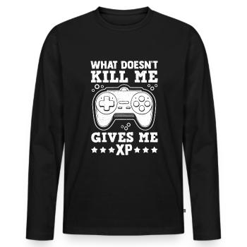 Gamer Gaming Jeux vidéo Gamer - T-shirt manches longues Premium bio Homme - noir - Devant - Nico (187cm)