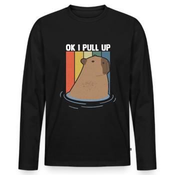 Rongeur Capybara capybara - T-shirt manches longues Premium bio Homme - noir - Devant - Nico (187cm)