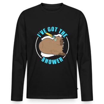 Wasserschwein Capybara Lustiges Nagetier - Männer Premium Bio Langarmshirt - Schwarz - Vorne - Nico (187cm)