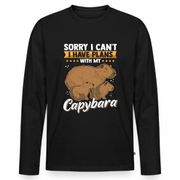 Capybara éleveurs rongeurs capybaras - T-shirt manches longues Premium bio Homme - noir - Devant - Nico (187cm)