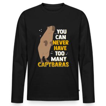 Capybara Rodent Cute Capybara Rodent - Men's Premium Organic Long Sleeve Shirt - black - Front - Nico (187cm)