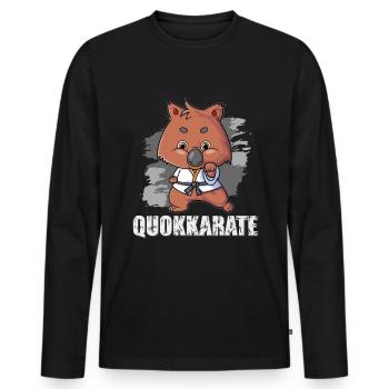 Karate Martial Arts Quokka - Men's Premium Organic Long Sleeve Shirt - black - Front - Nico (187cm)