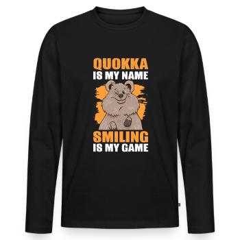 Quokka Animal Funny Australia Marsupial - Men's Premium Organic Long Sleeve Shirt - black - Front - Nico (187cm)