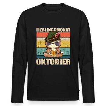 Buveurs de bière, bière, alcool, amateurs de bière, octoians - T-shirt manches longues Premium bio Homme - noir - Devant - Nico (187cm)