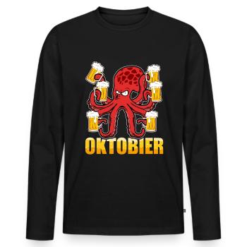 Beer Festival Beer Drinkers Beer Lovers Beer Boozing - Men's Premium Organic Long Sleeve Shirt - black - Front - Nico (187cm)