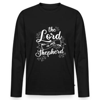 Psalm 23 Der Herr ist mein Hirte Bibel Kirche - Männer Premium Bio Langarmshirt - Schwarz - Vorne - Nico (187cm)
