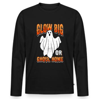 Halloween Costume Ghost Ghost Ghoul - Men's Premium Organic Long Sleeve Shirt - black - Front - Nico (187cm)