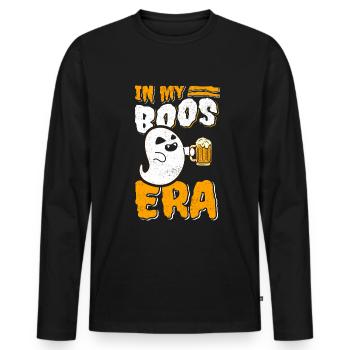 Halloween Ghost Beer Ghost Ghoul - Men's Premium Organic Long Sleeve Shirt - black - Front - Nico (187cm)