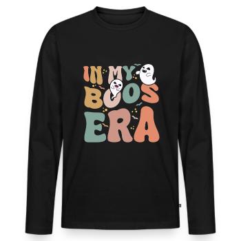 Halloween Ghost Vintage Ghost Ghoul - Men's Premium Organic Long Sleeve Shirt - black - Front - Nico (187cm)