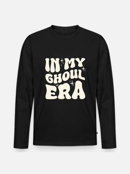 Goule fantôme d’Halloween - T-shirt manches longues Premium bio Homme - noir