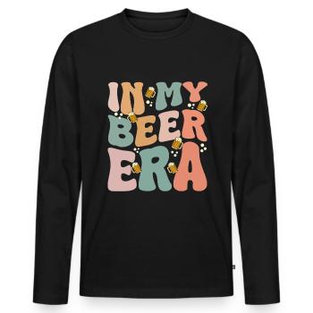 Buveur De Bière Amateur De Bière Toast Bière Drôle - T-shirt manches longues Premium bio Homme - noir - Devant - Nico (187cm)