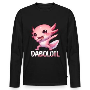 Dabbing Axolotl Dab Tanz Lustig Dabolotl - Männer Premium Bio Langarmshirt - Schwarz - Vorne - Nico (187cm)
