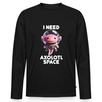 Astronaute Axolotl Space Space Amphibian - T-shirt manches longues Premium bio Homme - noir - Devant - Nico (187cm)