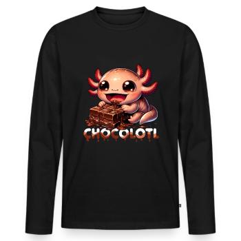 Chocolate Chocolate Cake Candy Axolotl - Men's Premium Organic Long Sleeve Shirt - black - Front - Nico (187cm)